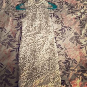 White sleeveless cocktail dress